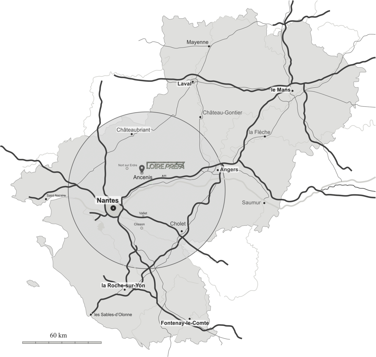 Zone de livraison de nos produits préfabriqués en béton